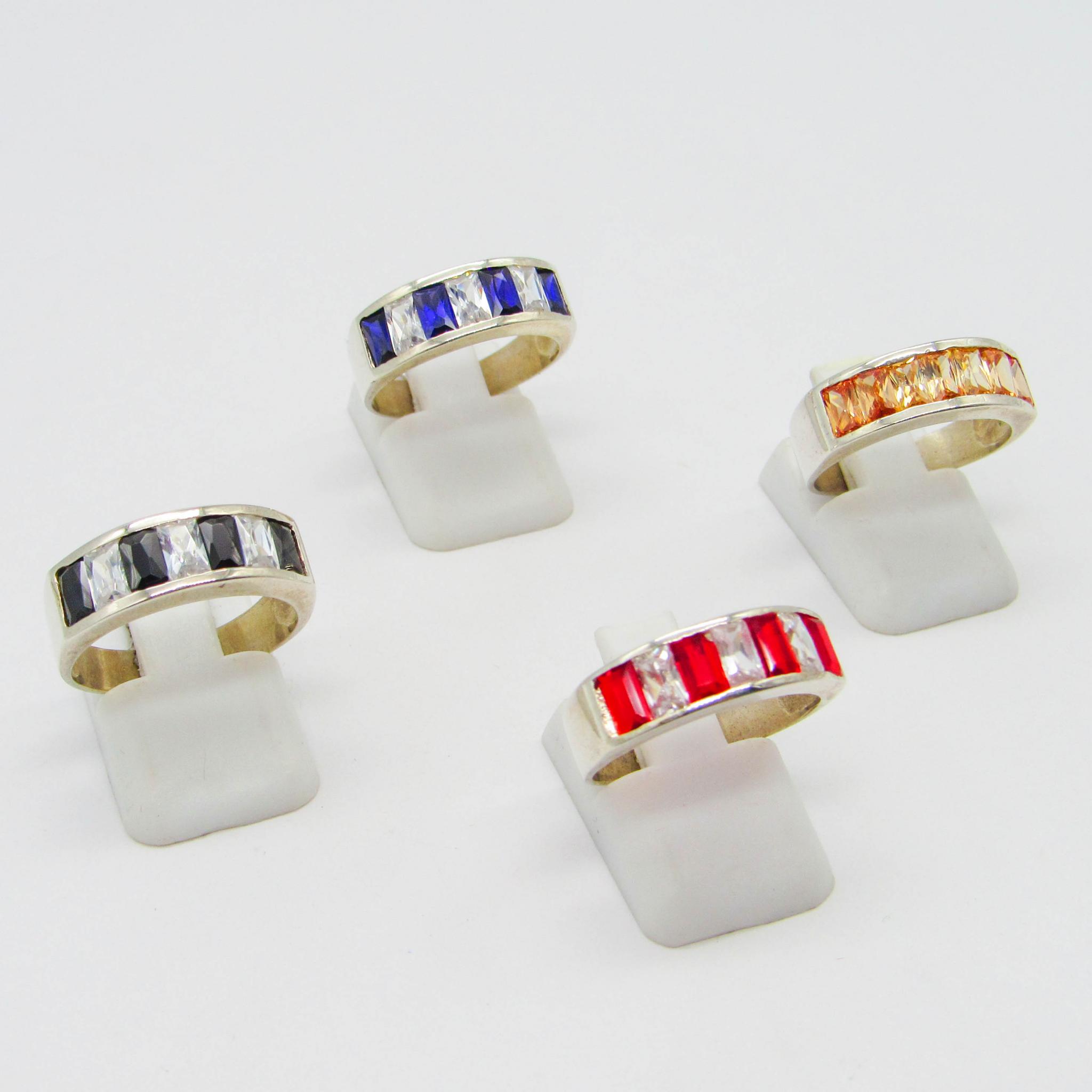 ANILLO 1/2 SINFIN BAGUETTES *7 /PLATA
